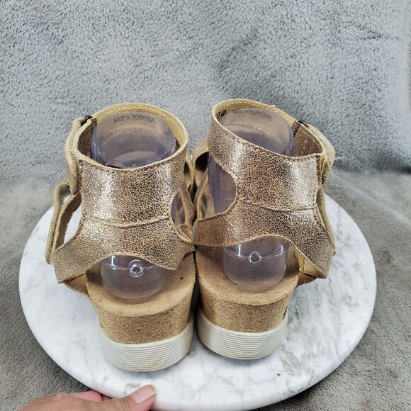 Fly London Shoes Womens EU 40 US 9-9.5 Gold Leather Wink Ankle Strap Sandals - Picture 5 of 14